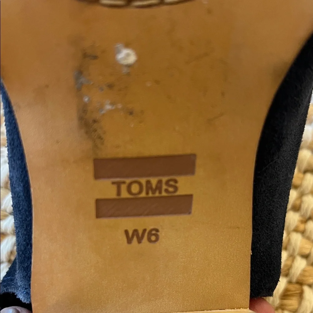 Toms Blue Suede Wedge Sandals